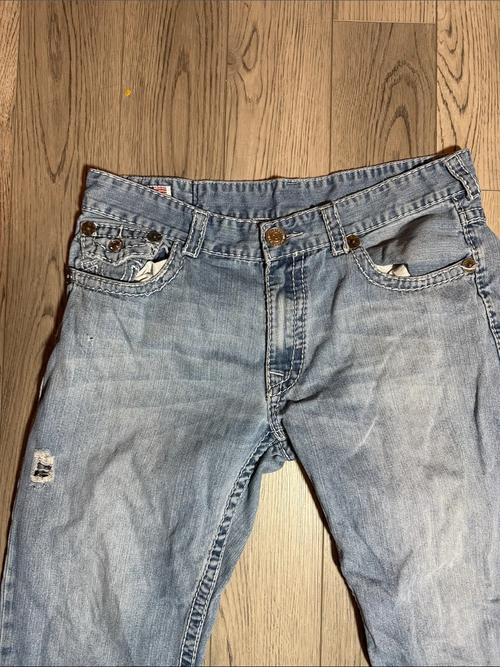 True Religion World Tour Made USA Jeans Men's 38x33 Flap Pocket Y2K